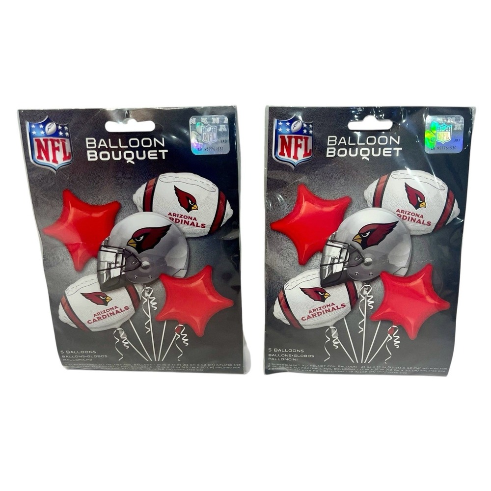 2 Arizona Cardinals NFL Anagram Balloon Bouquet B-Day Party Decoration Football